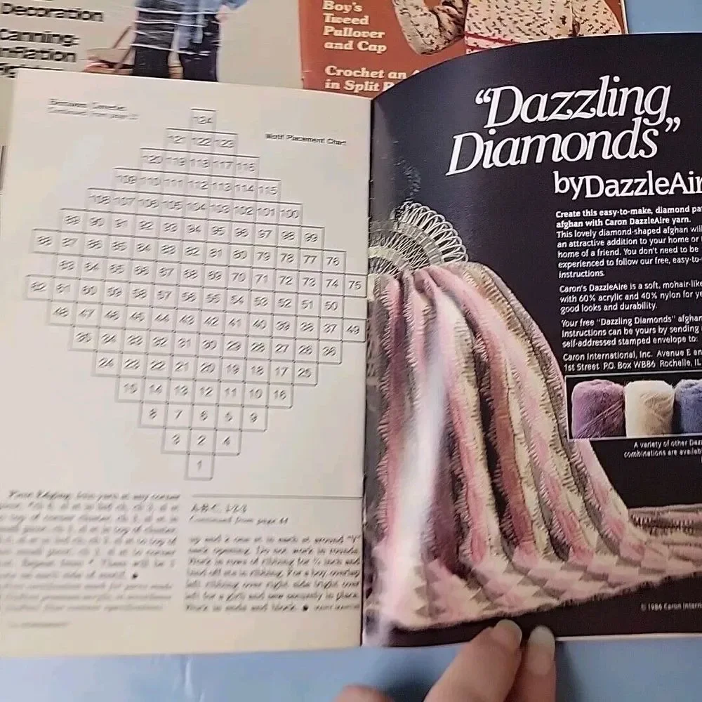 The Work Basket Magazines 9 Vintage Crafts Sewing‎ Needlecraft Art Ads 1980's